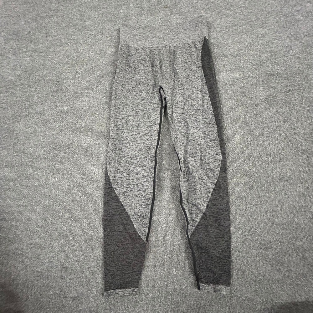 Pink Leggings Womens Size M Gray Seamless High Waisted Colorblock Athletic Gym